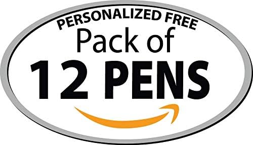 Express Pencils Personalized Ballpoint Pens - Retro -Retractable Click action - Custom - Black writing - Printed Name pens - Imprinted w/Your Logo or Message - 12 Pens/Box (Assorted Colors)