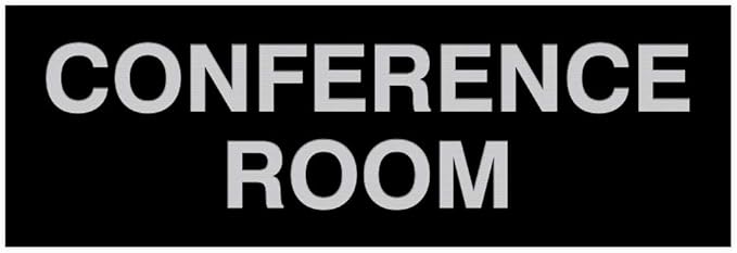 Signs ByLITA Basic Conference Room Sign (Black/Silver) - Large