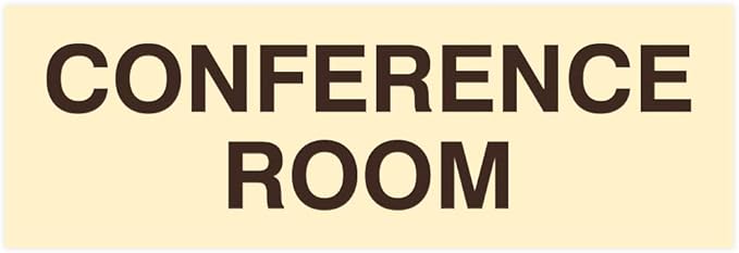 Signs ByLITA Basic Conference Room Sign (Ivory/Dark Brown) - Medium