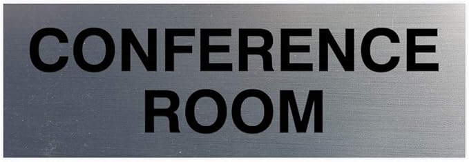Signs ByLITA Basic Conference Room Sign (Brushed Silver) - Small