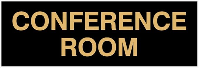 Signs ByLITA Basic Conference Room Sign (Black Gold) - Medium