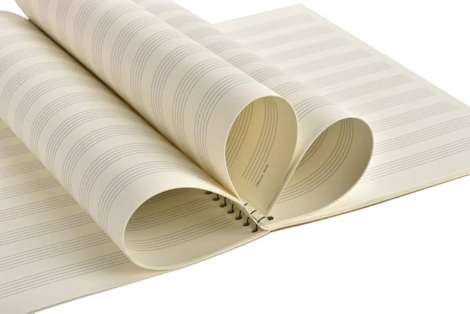 MOREYES Music Notebook Composition Manuscript Staff Notebook with 100 Pages 10.24x7.5 inch/26x19cm, Pink