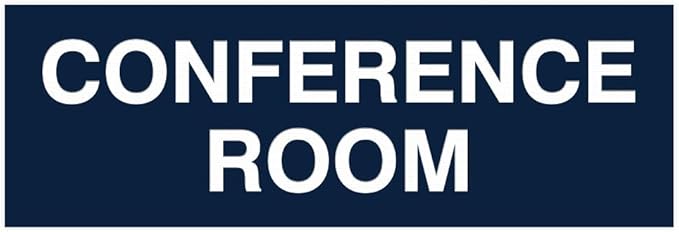 Signs ByLITA Basic Conference Room Sign (Navy Blue/White) - Small