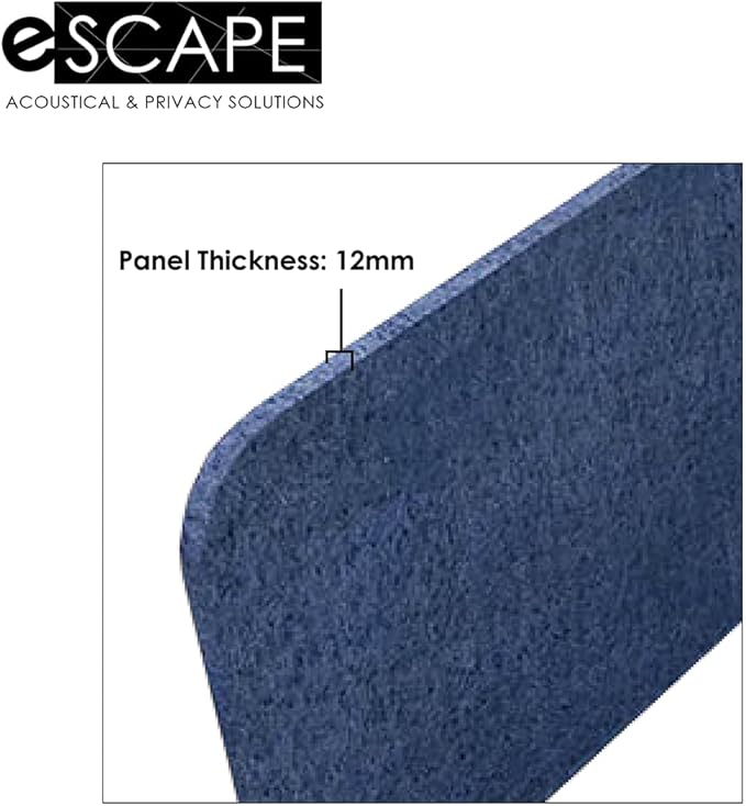 Escape 12" Freestanding Desk Divider | Eco-Friendly Acoustic Privacy Screen | Noise Reducing Desk Partition | 47" Wide | Emerald Green