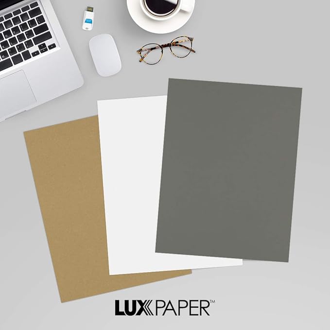 LUXPaper 8.5" x 11" Paper | Letter Size | Smoke Gray | 80lb. Text | 1,000 Qty
