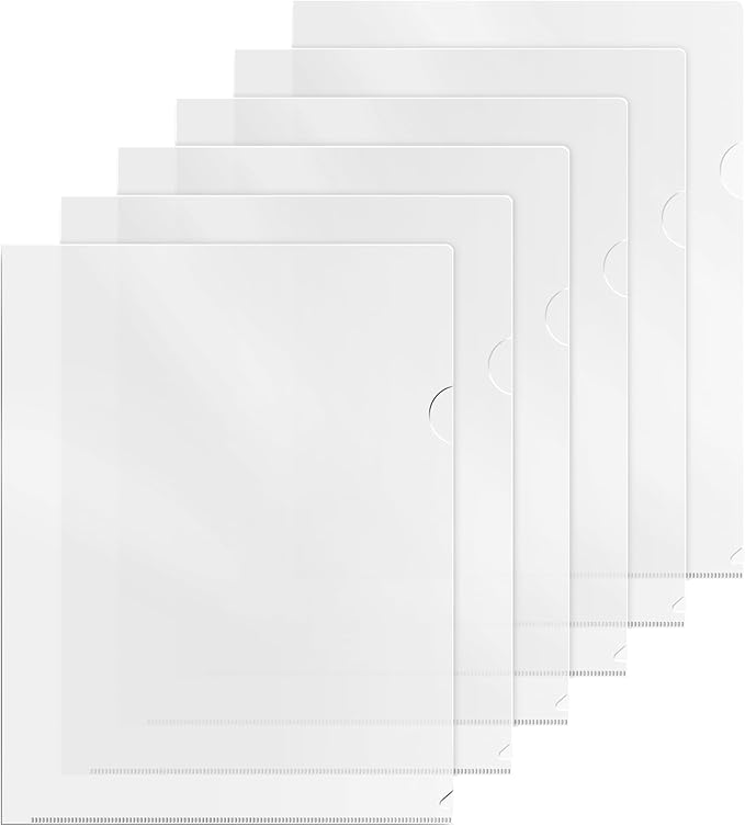 Dunwell Clear Folders for Documents, Plastic 8.5x11 File Sleeves for Document Protection, Filing, Storage, Organization (36 Pack) Transparent Folders with Pockets, Durable Letter Size Document Holder