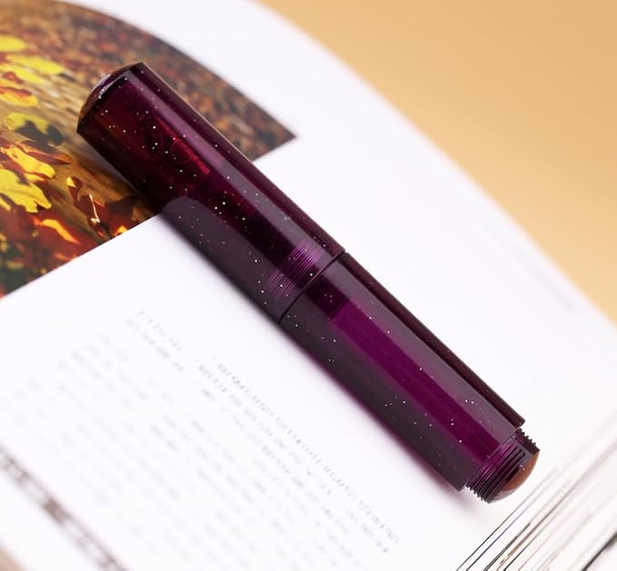czxwyst Majohn Wancai 2.0 Mini Pocket-Size Eyedropper Fountain Pen (EF Nib 0.38mm, Starry Purple)