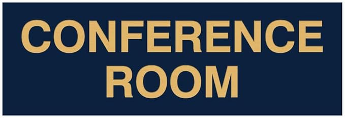 Signs ByLITA Basic Conference Room Sign (Navy Blue/Gold) - Medium