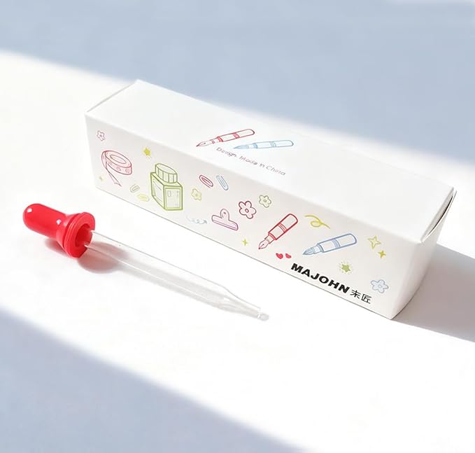 czxwyst Majohn Wancai 2.0 Mini Pocket-Size Eyedropper Fountain Pen (EF Nib 0.38mm, Strawberry Red)