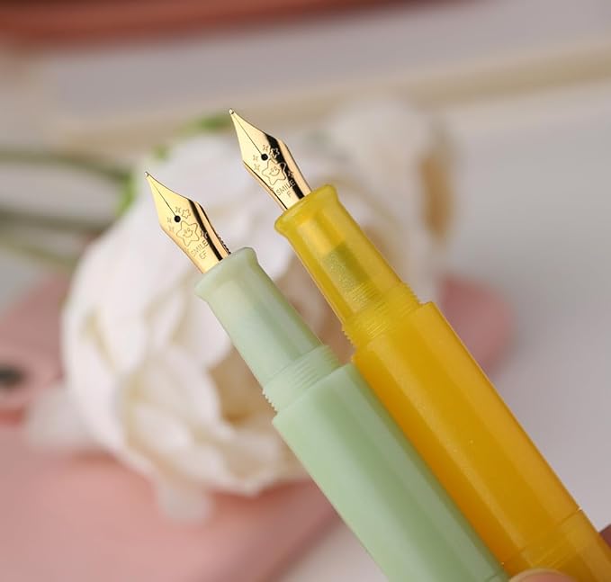 czxwyst Majohn Wancai 2.0 Mini Pocket-Size Eyedropper Fountain Pen (EF Nib 0.38mm, Lemon Yellow)
