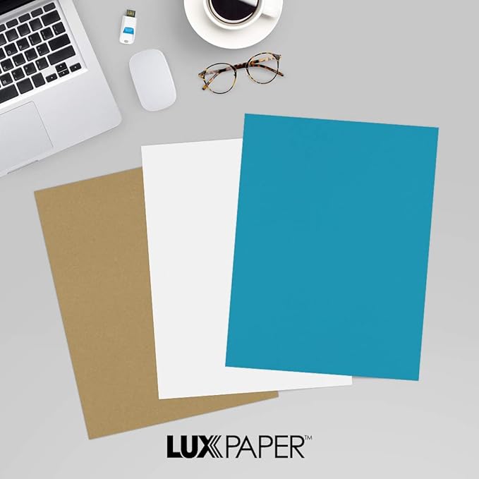 LUXPaper 8.5" x 11" Paper | Letter Size | Bright Blue | 60lb. Text | 1,000 Qty
