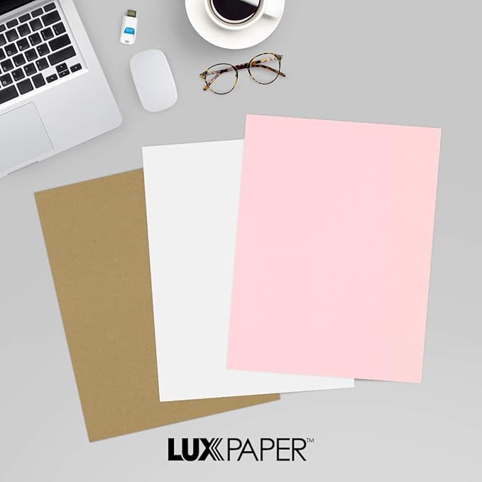 LUXPaper 8.5" x 11" Paper | Letter Size | Candy Pink | 80lb. Text | 500 Qty