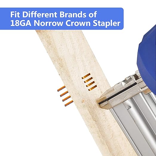 SimCos 18 Gauge 1/4" Narrow Crown Staples, Galvanized Upholstery Staples for 18 GA Pneumatic or Electric Stapler or Staple Gun (1/2"+3/4"+1"+1-1/4"+1-1/2" -2600 pcs)