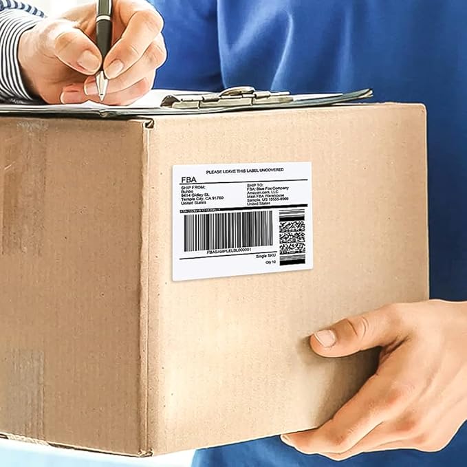 POLYSELLS Self Adhesive 3-1/3'' x 4'' Address Shipping Labels, 6UP White Sticker FBA Labels, Inkjet/Laser Printer Compatible, 6 Labels/Sheet, 100 Sheets/600 Labels, (LS6UPW100)