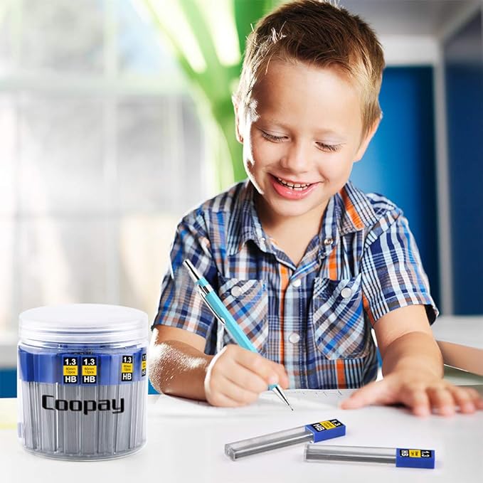 Coopay 720 Pieces Lead Refills 1.3 mm HB Break Resistant Mechanical Pencil Refills, 12 Pack Per Tube, 60 Tubes(1.3 mm)