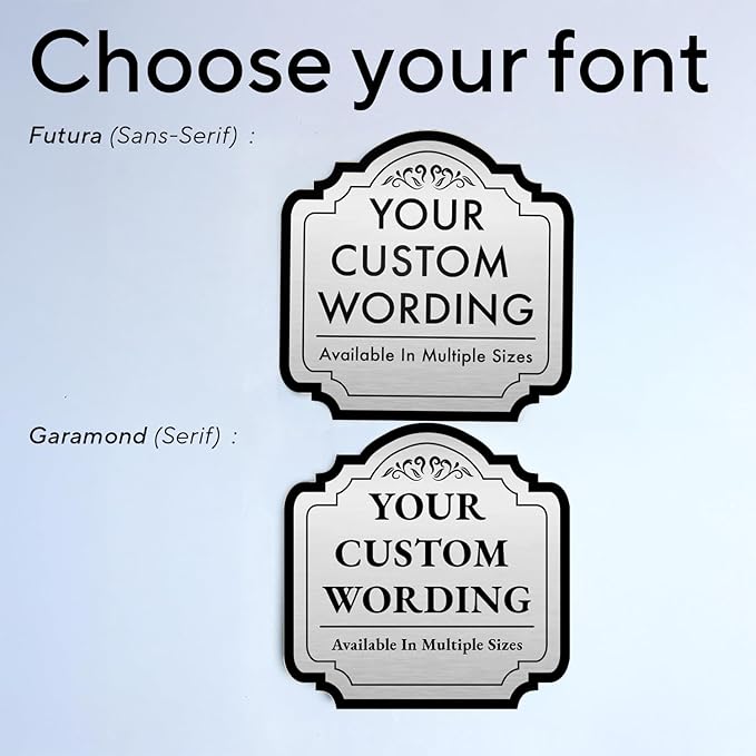 Personalized Outdoor Metal Sign - Customized Driveway Sign, Waterproof, Design 2Metalic Silver 18x18 In