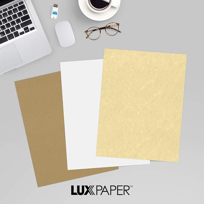LUXPaper 8.5" x 11" Paper | Letter Size | Gold Parchment | 60lb. Text | 250 Qty