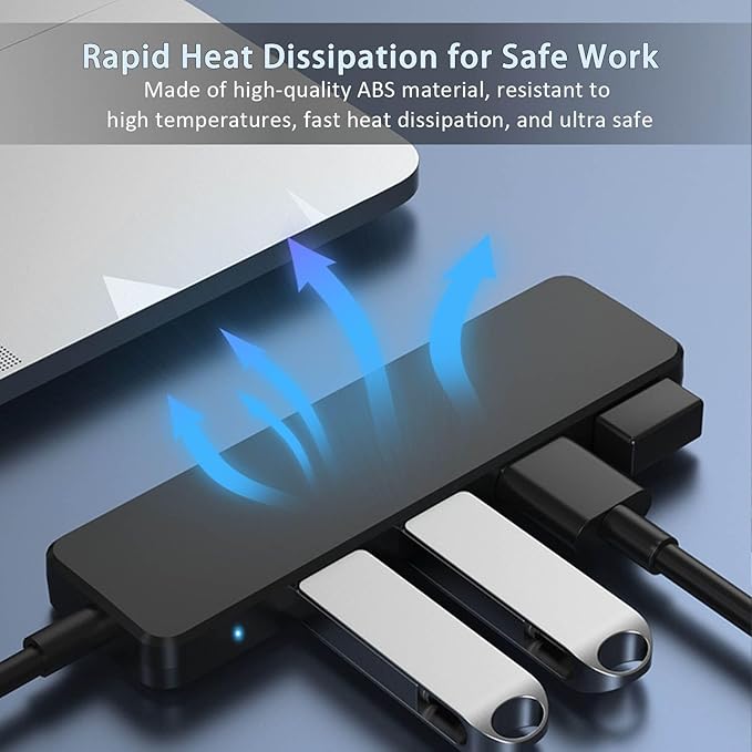 USB Hub, VIENON 4-Port USB 3.0 Hub USB Splitter USB Expander for Laptop, Xbox, PS4/5, Flash Drive, HDD, Console, Printer, Camera,Keyborad, Mouse-3.3ft