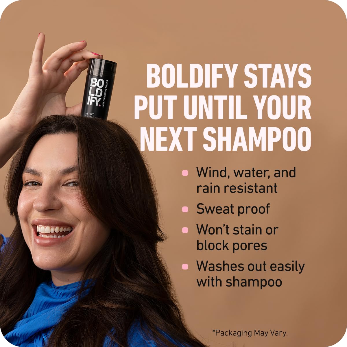 BOLDIFY Hair Fibers (56g) - Fill In Thinning and Fine Hair for an Instantly Fuller, Thicker Look - 14 Shades for Women & Men - Medium Brown