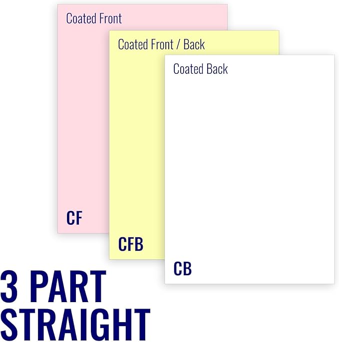 Superior 8.5 x 11 Carbonless Paper, 3-Part STRAIGHT/FORWARD, 1670 Sets (5000 Sheets)