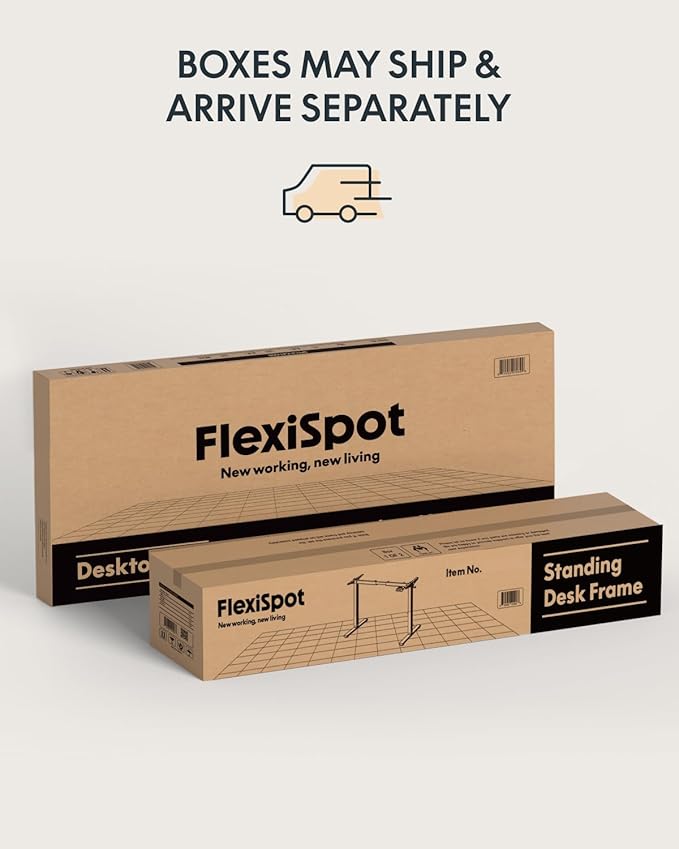 FLEXISPOT Solid Rubberwood Electric Standing Desk with Elegant Oval Legs, 48"x24" Height Adjustable Desk for Home Office & Living Spaces (Black Frame)