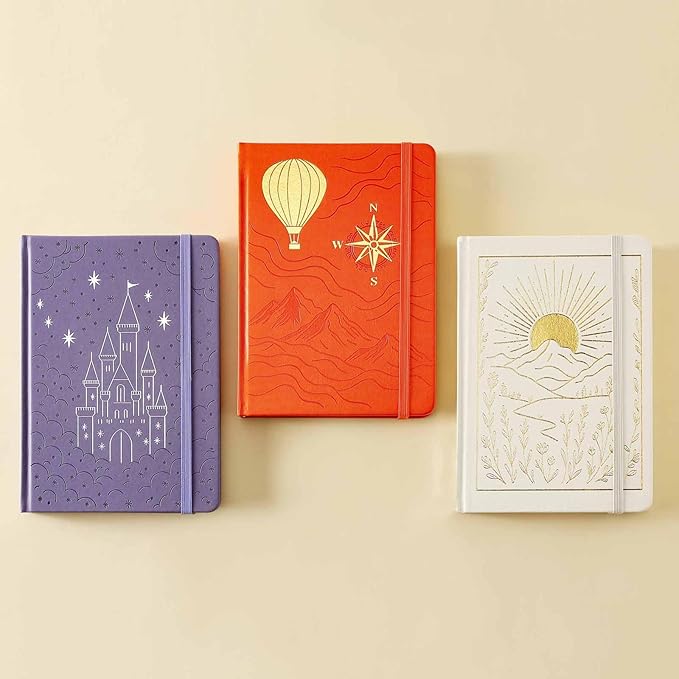 Crein Lynh Dot Grid Journal with 160GSM Thick Paper, 192 Pages, A5 Dotted Notebook for Work, School, Travel | 180° Lay Flat, Foil Stamped Cover, Elastic Band, 2 Bookmarks & Inner Pocket (Orange)