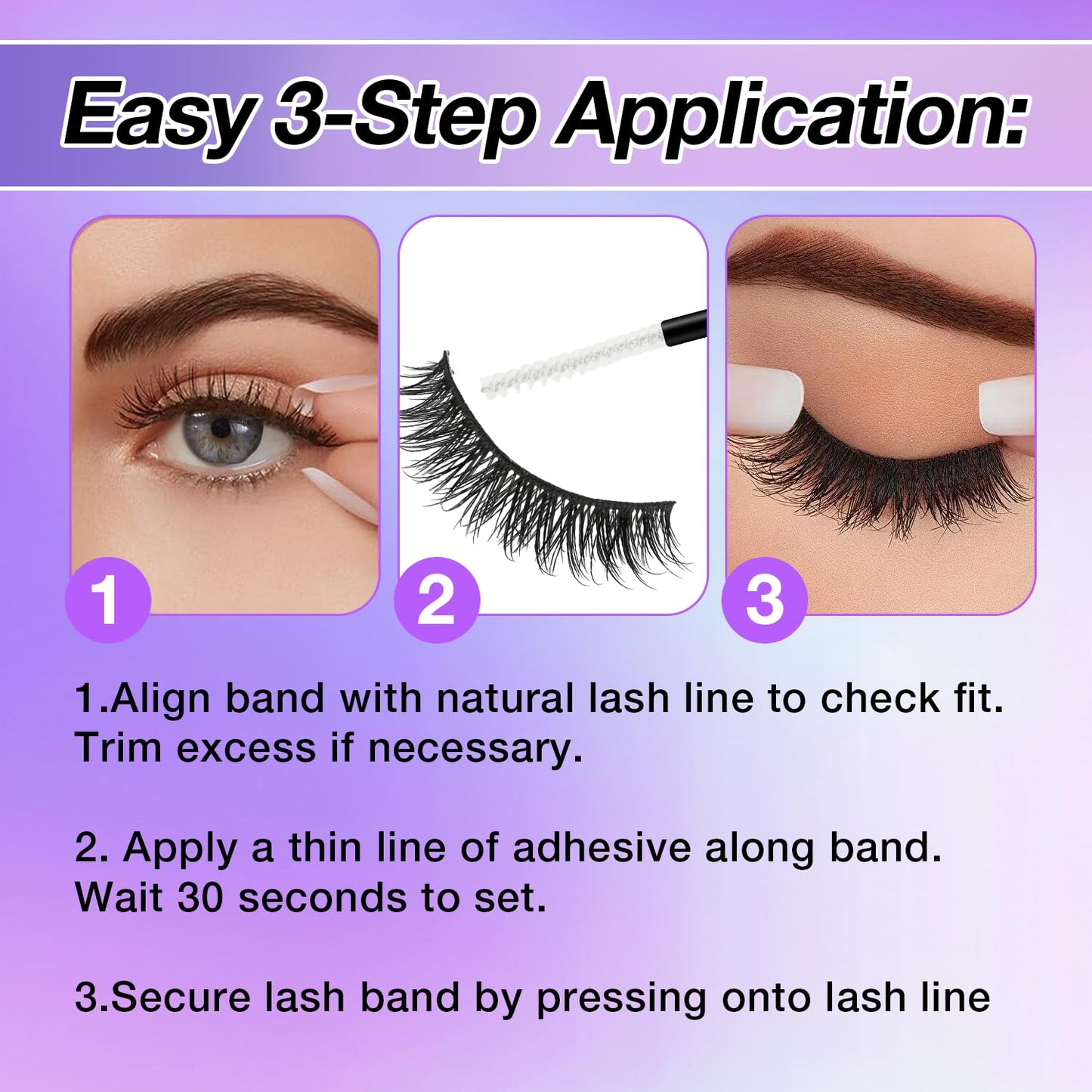 Wispy False Eyelashes Kit With Bond, Seal and Tweezer, 7 Pairs Natural Look Fake Cat Eye Lashes Strips Thin Band Extensions Waterproof Easy Eyelashes for Beginners RQ11