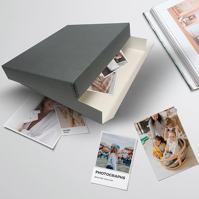 Lineco Museum Archival Storage Box, 17.75x22.75x3 in. Drop Front Design. Acid-Free with Metal Edge. Organize Photos, Pictures, Prints, Documents, Crafts, DIY. Gray, 1 Pack