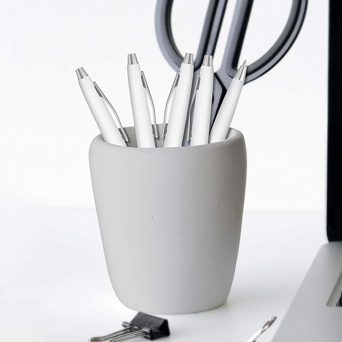 DISCOUNT PROMOS Custom Langham Ballpoint Ink Pen - Set of 50 Writing Pens for Work - Cool Pens for Writing, Black Ink, White