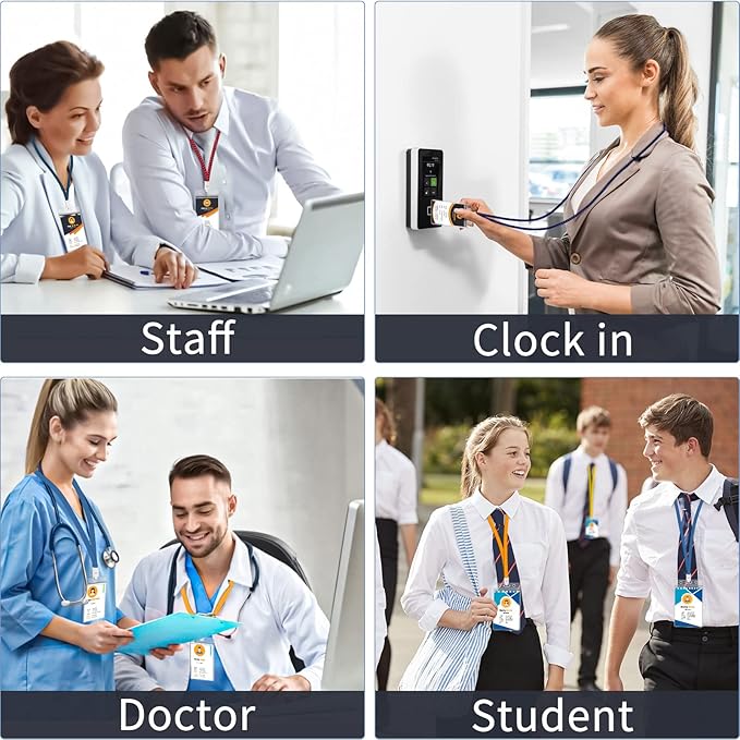 6 Pack ID Badge Holder - Vertical Badge Holder, 2.25" x 3.5" Clear Cards Holders for Lanyard, Plastic Sealable Waterproof, Name Tag Holder for Nurses, Office, and School