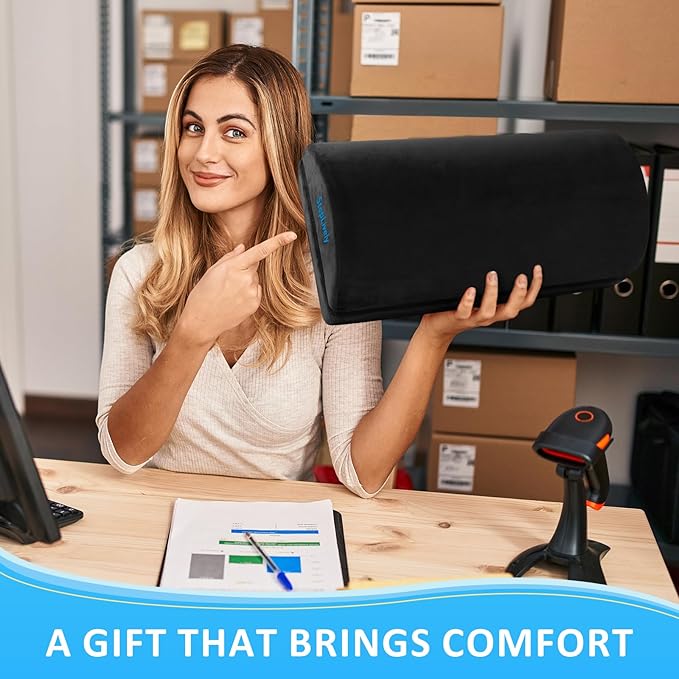 StepLively Foot Rest for Under Desk at Work, Comfortable Foot Stool with 2 Adjustable Heights, Footrest with Washable Cover, for Back & Hip Pain Relief, Suitable for Office, Home, Car, Black, X-Large