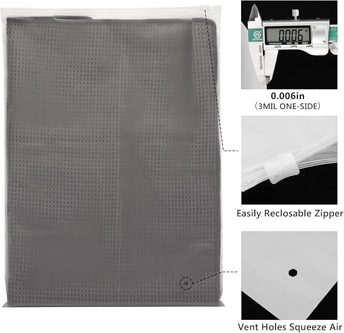 Svaldo Swimsuit Bags, 25 Pack 8x10 inch Shirt Bags for Small Business, Plastic Bags for Clothes, Bikini, Underwear, Makeups, Resealable Ziplock Packaging Bags, Storage Bags with Zipper, 3 Mil