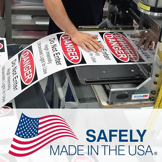 Custom OSHA Style Warning Sign 7" x 10" Adhesive Vinyl Sign, Customizable "Your Text Here", by AccuformNMC Made in USA