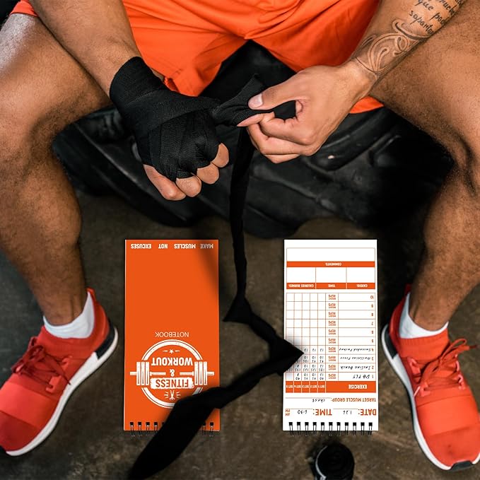 gisgfim 8 Pack Fitness & Workout Notebook Bulk Workout Log Fitness Journal for Men Women Exercise & Weight Training Notebook Planner Fitness Tracker Log for Bodybuilding 4 x 8 Inch 140 Pages/Pad