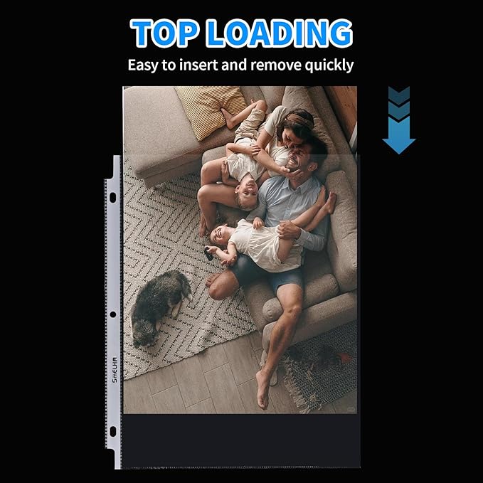 Sheet Protectors 400 Page,Page Protector 8.5" x 11" ,Upgraded Clear Plastic Page Protectors,for 3 Ring Binder, Top Loading Paper Protector with Reinforced Holes,Holds Multiple Sheets,Letter Size