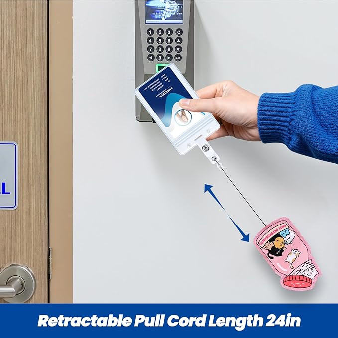 Anti Depressants Funny Cat Nurse Badge Reel, Cute Pink Retractable ID Card Badge Holder with Alligator Clip, Name Tag Medical Badge Buddy for Nurse Psychiatrist Psychotherapist Medical Staff Cat Lover
