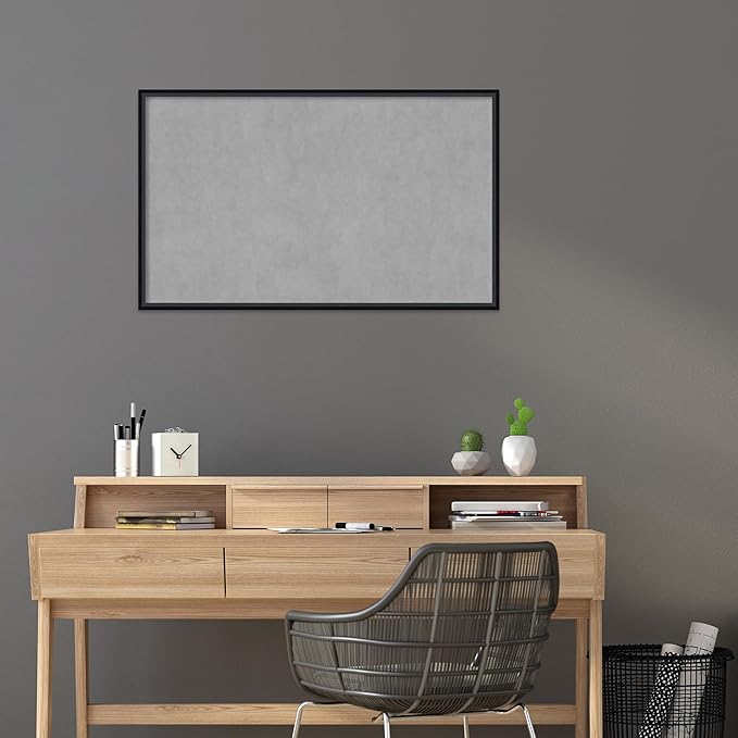 Amanti Art Black Framed Magnetic Board 25x41 Large Vision Board for use with Magnets, 100% Metal Sheet to Display Items as Office Decor or for Home Organization in mudroom, Kitchen or Kids Room