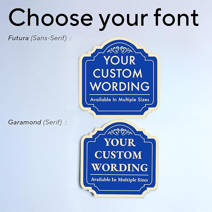 Custom Decorative Outdoor Metal Sign - Personalized Aluminum, Customized Driveway Sign, Waterproof Made in USA - Design 2 Blue Steel 8x8 In
