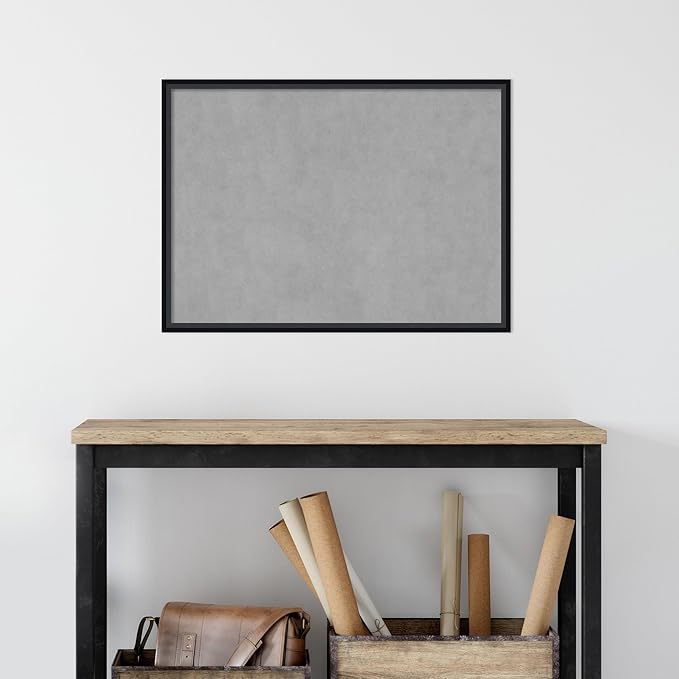 Amanti Art Black Framed Magnetic Board 21x29 Medium Vision Board for use with Magnets, 100% Metal Sheet to Display Items as Office Decor or for Home Organization in mudroom, Kitchen or Kids Room