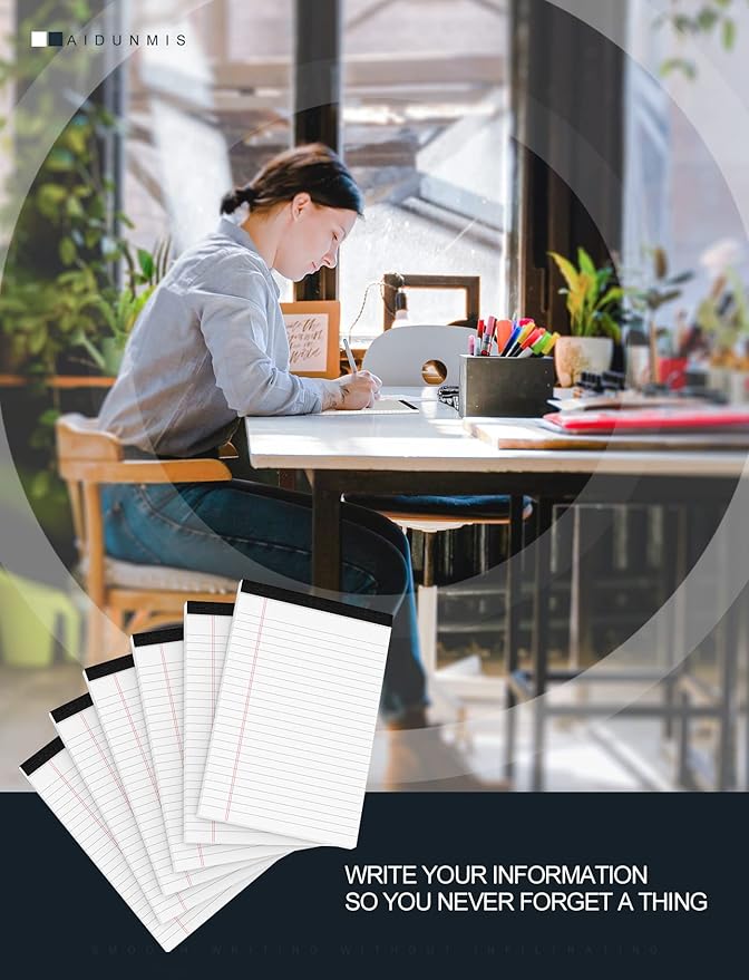 36 Pack Small Legal Pads 5x8 White Note Pads 5x8 College Ruled Paper Tablets for Office 80 GSM Paper Pads Narrow Ruled Legal Pad White Small Notepad 30 Sheets Writing Pad Lined Notepads for Office