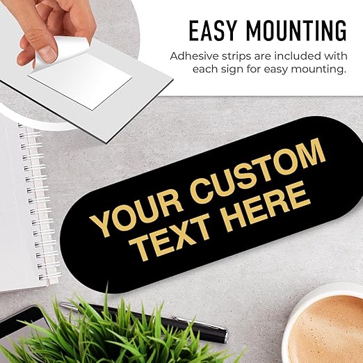 Custom Wall or Door Sign, Personalized Buble Plaque Engraved Message For Bussiness, Property And Home Indoor/Outdoor, 4x12 Inches, Made in USA by Sigo Signs