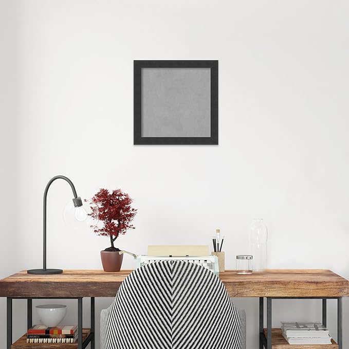 Amanti Art Black Framed Magnetic Board 14x14 X-Small Vision Board for use with Magnets, 100% Metal Sheet to Display Items as Office Decor or for Home Organization in mudroom, Kitchen or Kids Room