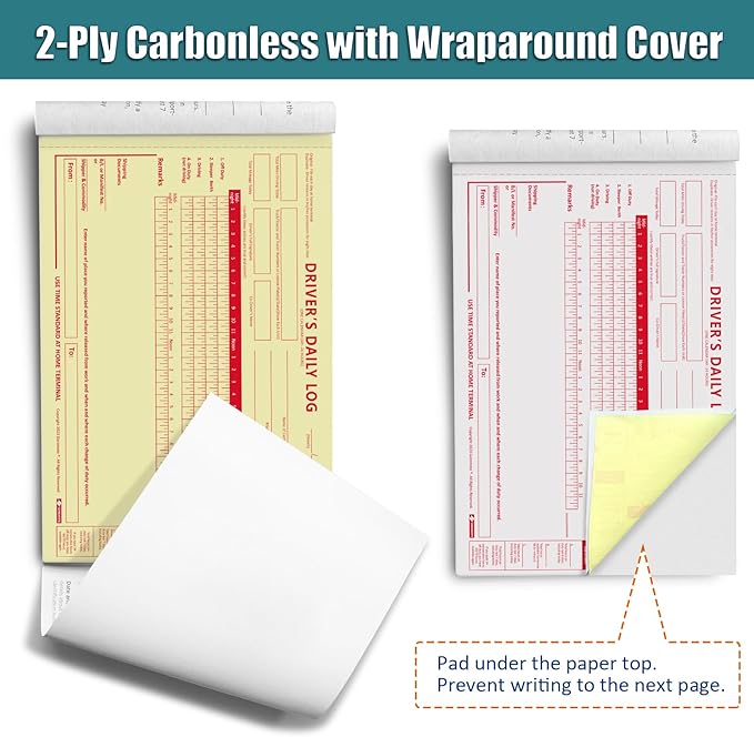 Daily Log Books for Truck Drivers with 7 & 8 Day Recap, 1 Pack 35 Sets of Forms, 2-Ply Carbonless, 8.5" x 5.5" Paper Logs for Truckers, Meet FMCSA Requirements