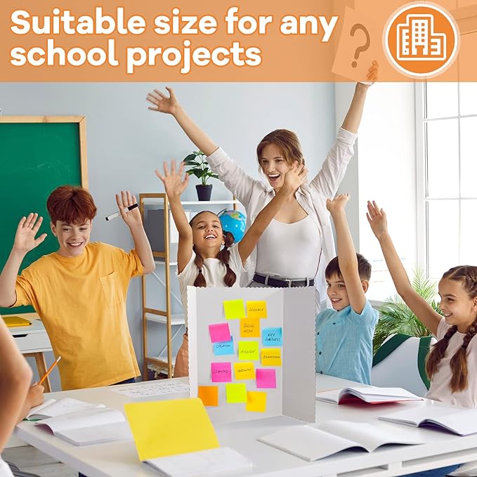 Henoyso 12 Pcs 14 x 22 Inch White Trifold Poster Board Large Tri Fold Presentation White Display Board Foldable Paperboard for Science Fair School Business Project Exhibition