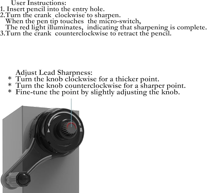Premium Desktop Manual Pencil Sharpener, Desk Mount Design with Metal Clamp, Alloy Steel Hob,Hand Crank Operation, Silver and Gray
