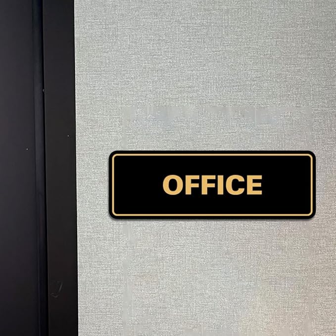 Signs ByLITA Standard Office Sign - Professional Business Signage - Easy to Install (Walnut) - Medium 10 Pack