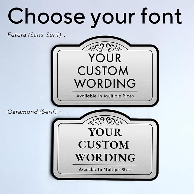 Custom Decorative Outdoor Metal Sign - Personalized Aluminum Driveway Sign, Waterproof, Made In USA - Design 1 Metallic Silver 36x24 In
