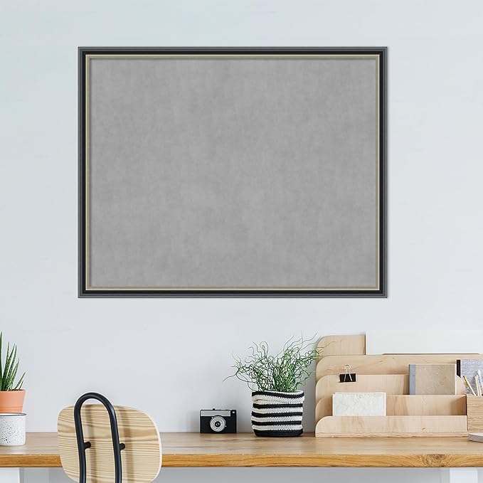 Amanti Art Black Framed Magnetic Board 35x43 X-Large Vision Board for use with Magnets, 100% Metal Sheet to Display Items as Office Decor or for Home Organization in mudroom, Kitchen or Kids Room
