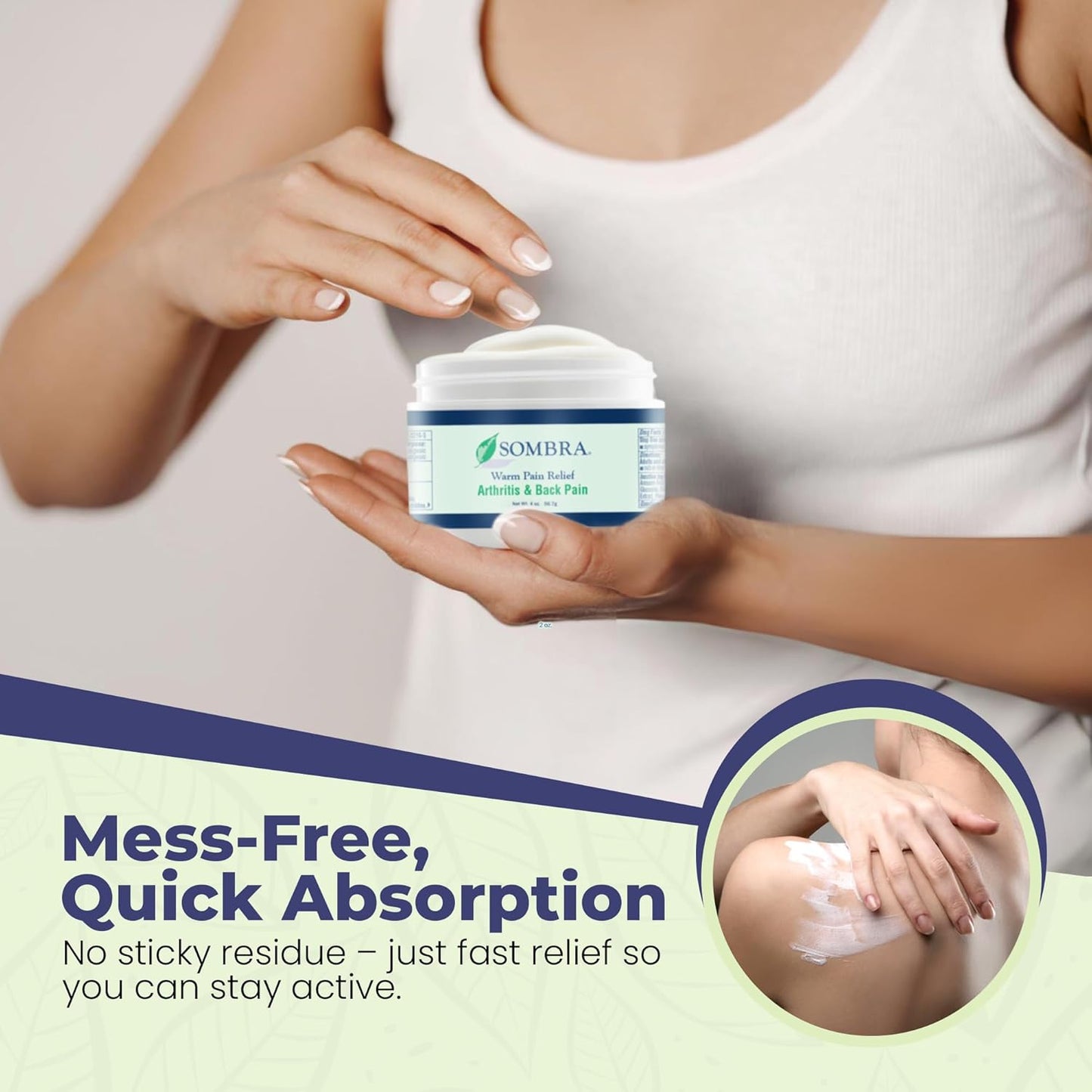 Sombra Warm Pain Relief Gel, Warm Relief for Arthritis and Chronic Pain Pre-Workout Muscle Rub Vegan Formula Free of Artificial Fragrances, Dyes, NSAIDs, Wax, Petroleum, Alcohol - 4oz (2 Pack)