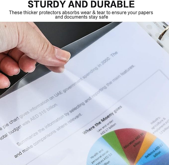Sheet Protectors, PANDRI 1000 Pack Clear Heavy Duty Plastic Page Protectors Sheet Reinforced 11-Hole Fit for 3 Ring Binder Fits Standard 8.5 x 11 Paper, 9.25 x 11.25 Top Loaded, Excluding Acid